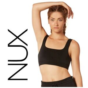 NUK Black Square Sports Bra Sleek Soft Athleisure Upscale Elevated Yoga Women XS